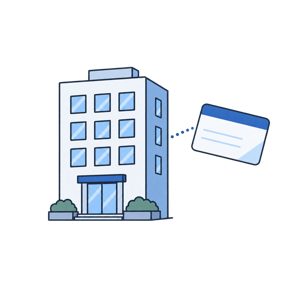 会社の建物とつながっている保険証